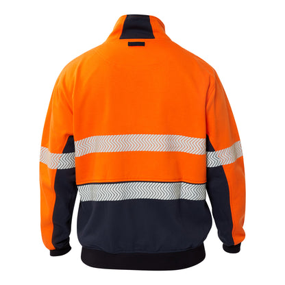 Flamebuster FJV034 Mens FR Hi Vis Segmented Reflective Fleece in Orange/Navy