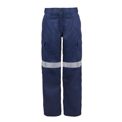 Flamebuster FPL019 Ladies HRC2 Inherent Reflective Cargo Pant in Navy