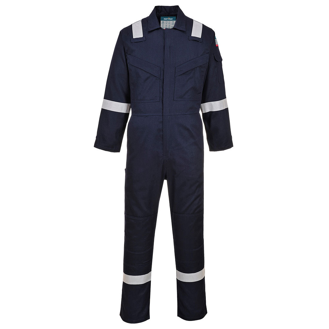 Portwest Bizflame Work Super Light Weight Anti-Static FR Coverall in Navy