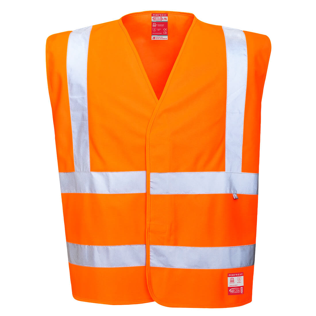 Portwest Bizflame Hi-Vis Anti-Static FR Vest in Orange