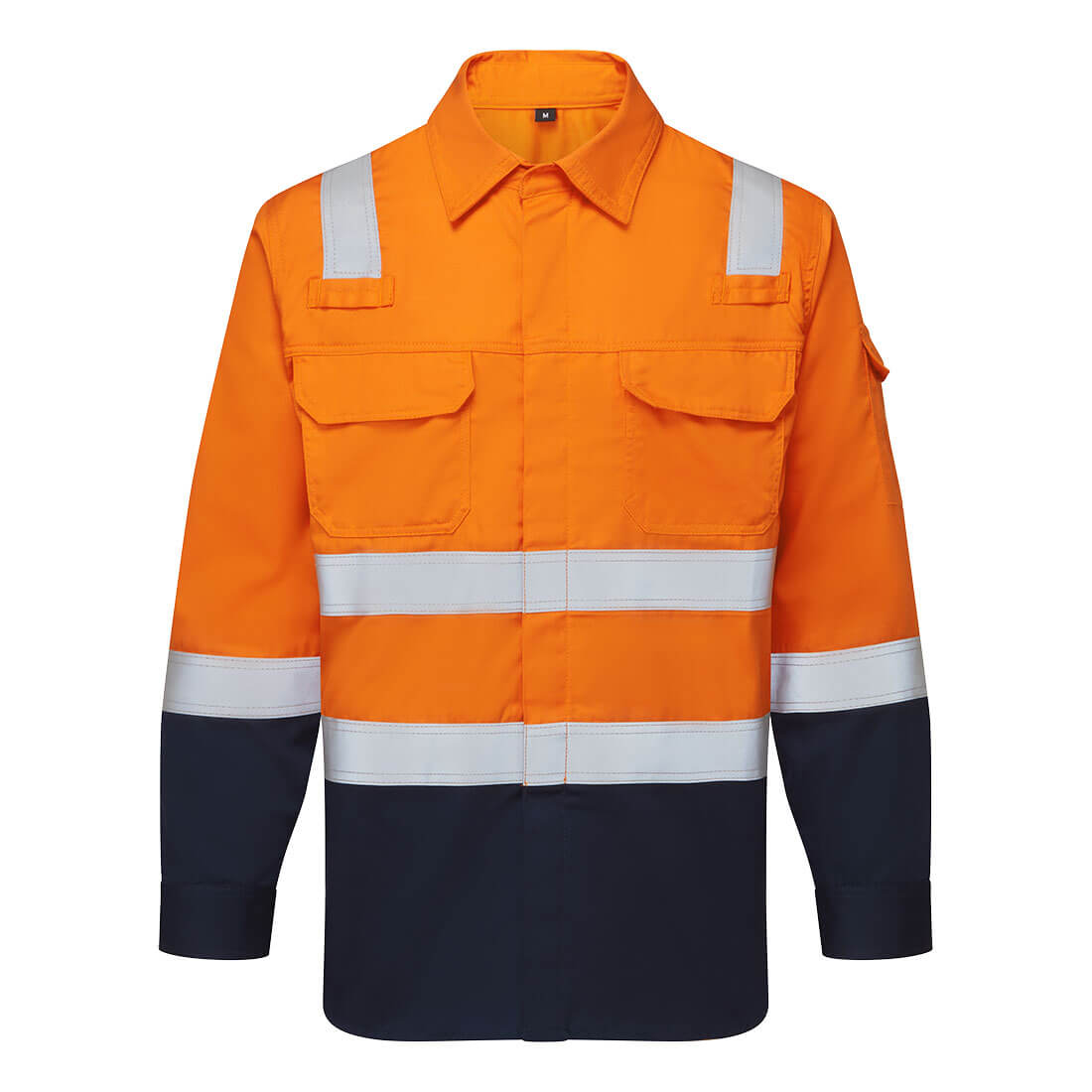 Portwest Bizflame Work Two Tone FR Shirt in Orange/Navy