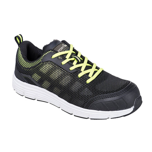 Portwest Steelite Tove Trainer S1P FO SR in Black/Green