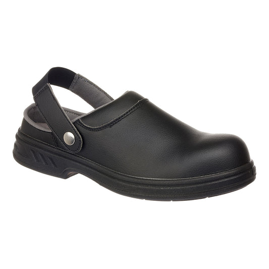 Portwest Slip-On Safety Clog SB FO SR WPA E A in Black