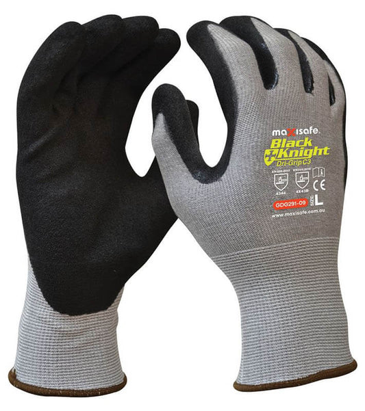 Maxisafe GDG291 Black Knight Dri-Grip Cut B Glove with Gripmaster Coating