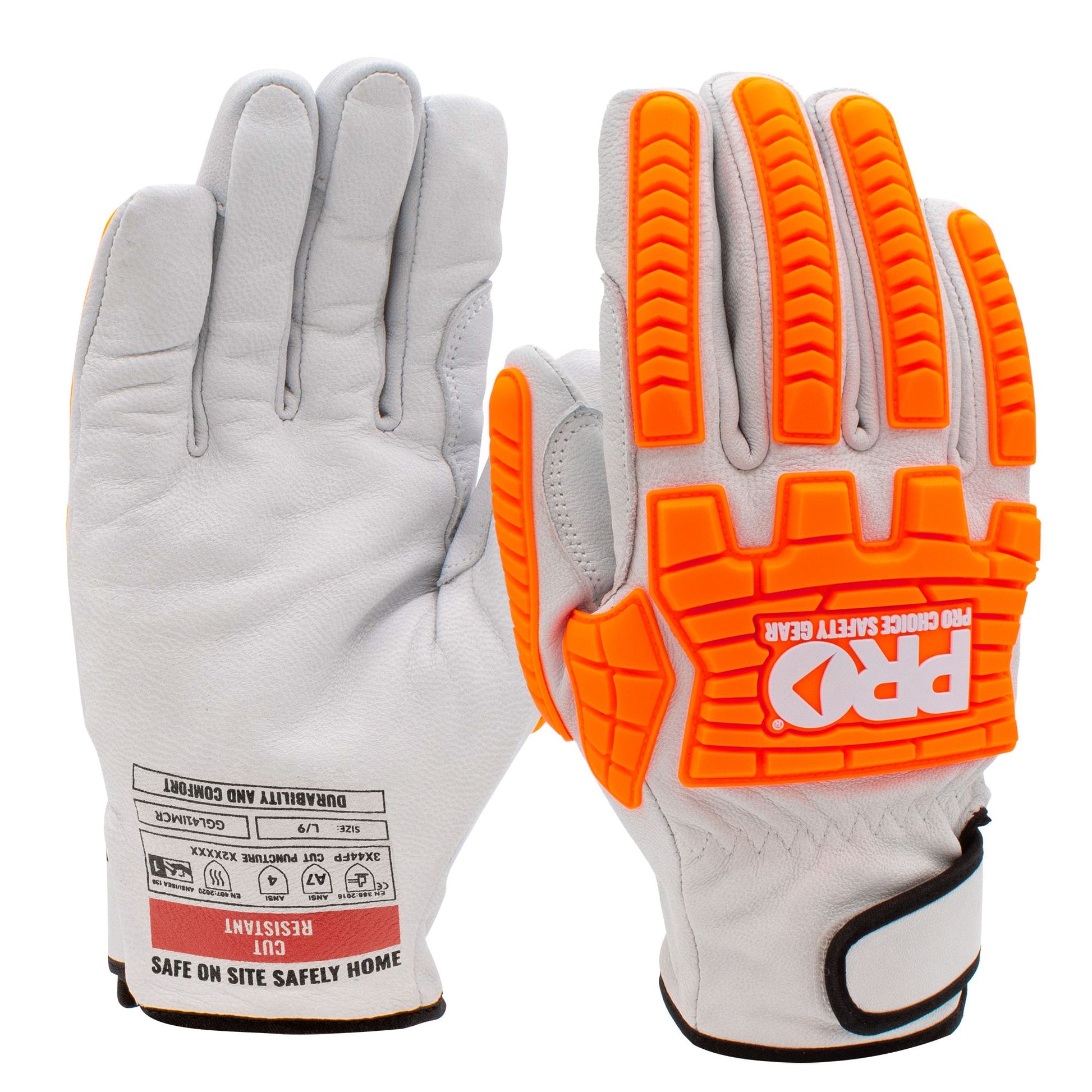 Pro Choice Safety Gear Goat Grain Leather Cut F Impact Rigger Gloves