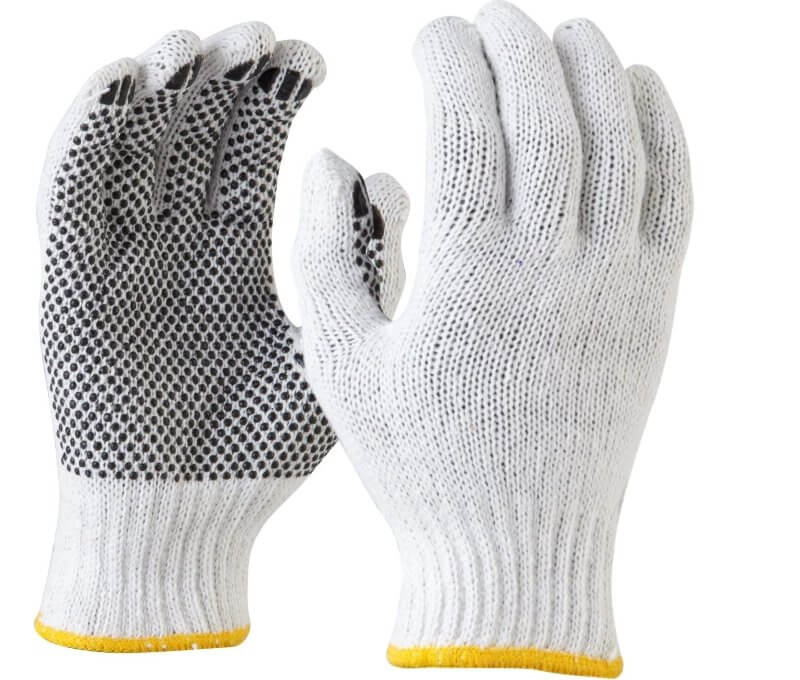 Maxisafe GKP104 Bleached, Knitted Poly Cotton, Polka Dot Glove
