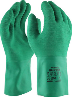 Maxisafe GLL229 Harpoon Green Latex Gauntlet
