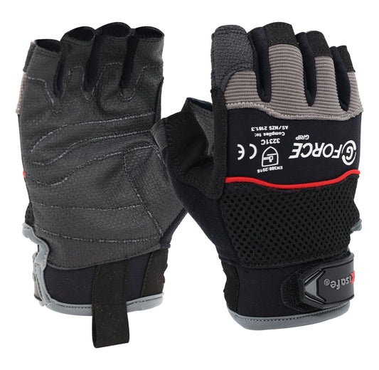 Maxisafe GMF117 G-Force 'Grip' Fingerless Mechanics Gloves