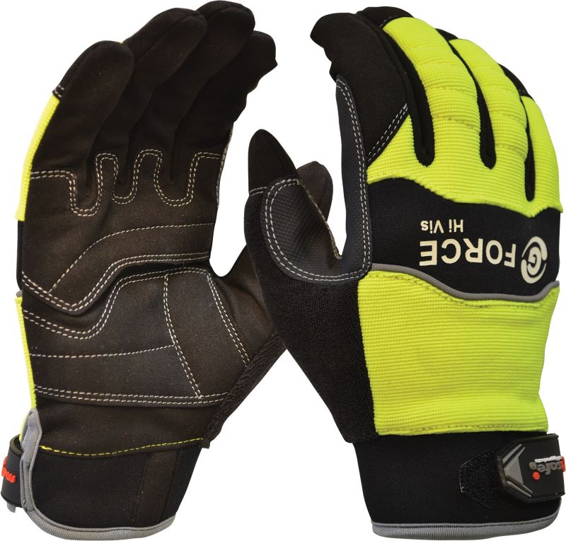 Maxisafe GMY277 G-Force Hi-Vis Mechanics Glove, full finger