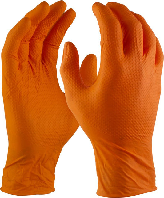 Maxisafe GNO208 Orange Shield Extra Heavy Duty Nitrile with Diamond Grip, Box 100