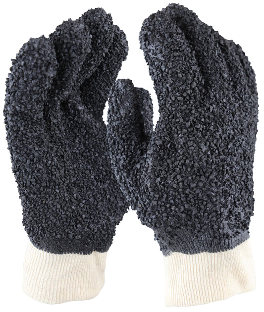 Maxisafe GPB126C Black PVC Chip On Interlock Glove, Retail Carded