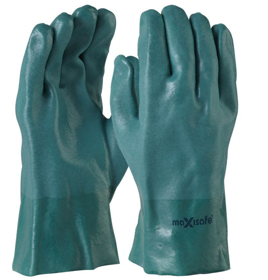 Maxisafe GPD134-27 Green Double Dipped PVC Gauntlet 27cm