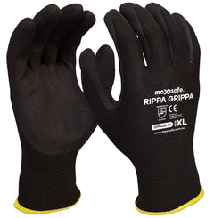 Maxisafe GPN228 Rippa Grippa' Black Nitrile Coated Synthetic Glove