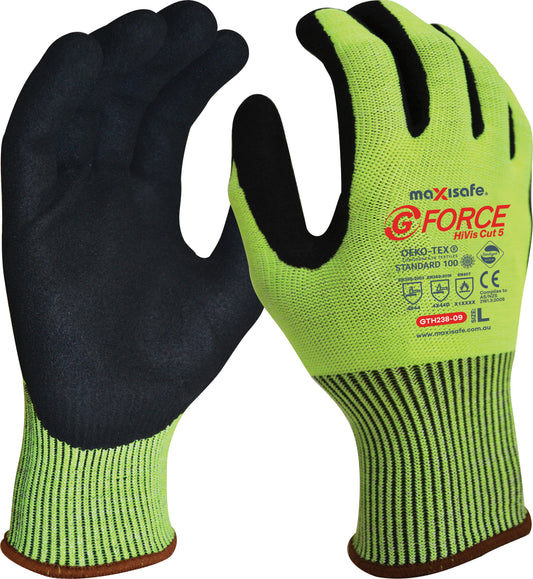Maxisafe GTH238 G-Force Hi-Vis Cut D Glove