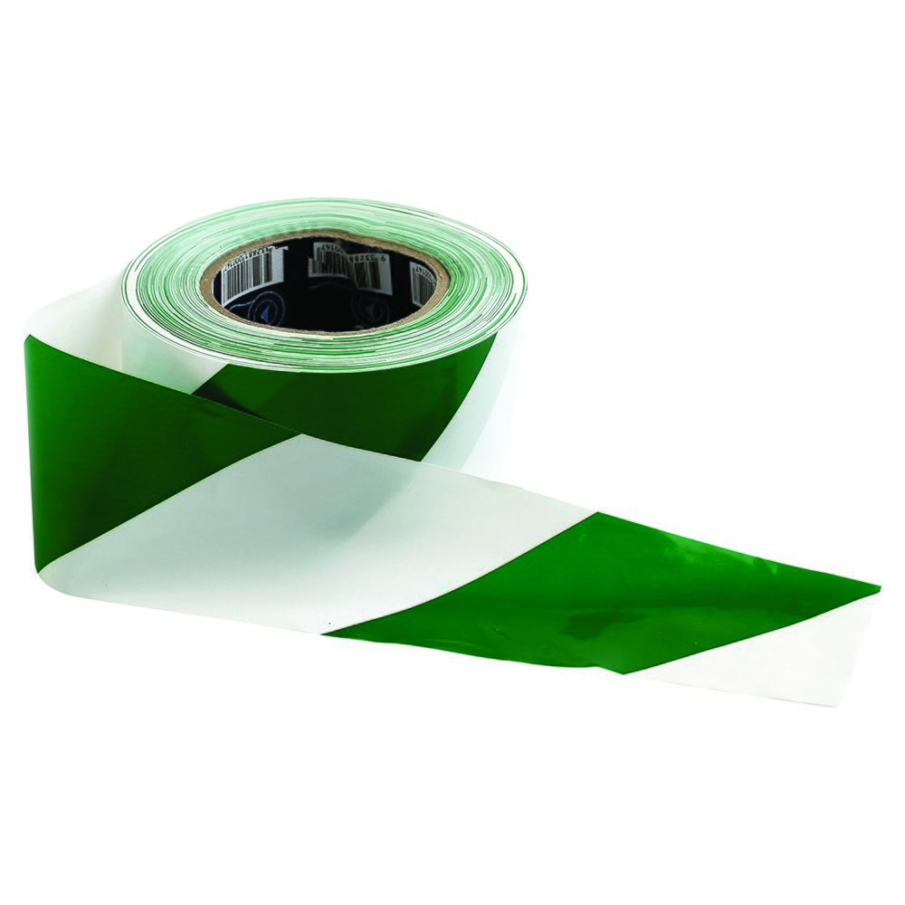 Pro Choice Safety Gear Barricade Tape - 100M X 75mm Green & White