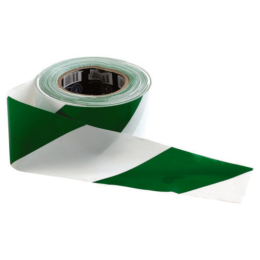 Pro Choice Safety Gear Barricade Tape - 100M X 75mm Green & White