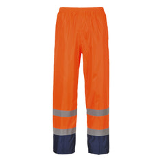 Portwest Hi-Vis Classic Two Tone Rain Pants in Orange/Navy