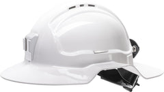 Maxisafe HBB57RH-PLV-WH White Broadbrim Hard Hat w/ Plastic Miners Bracket