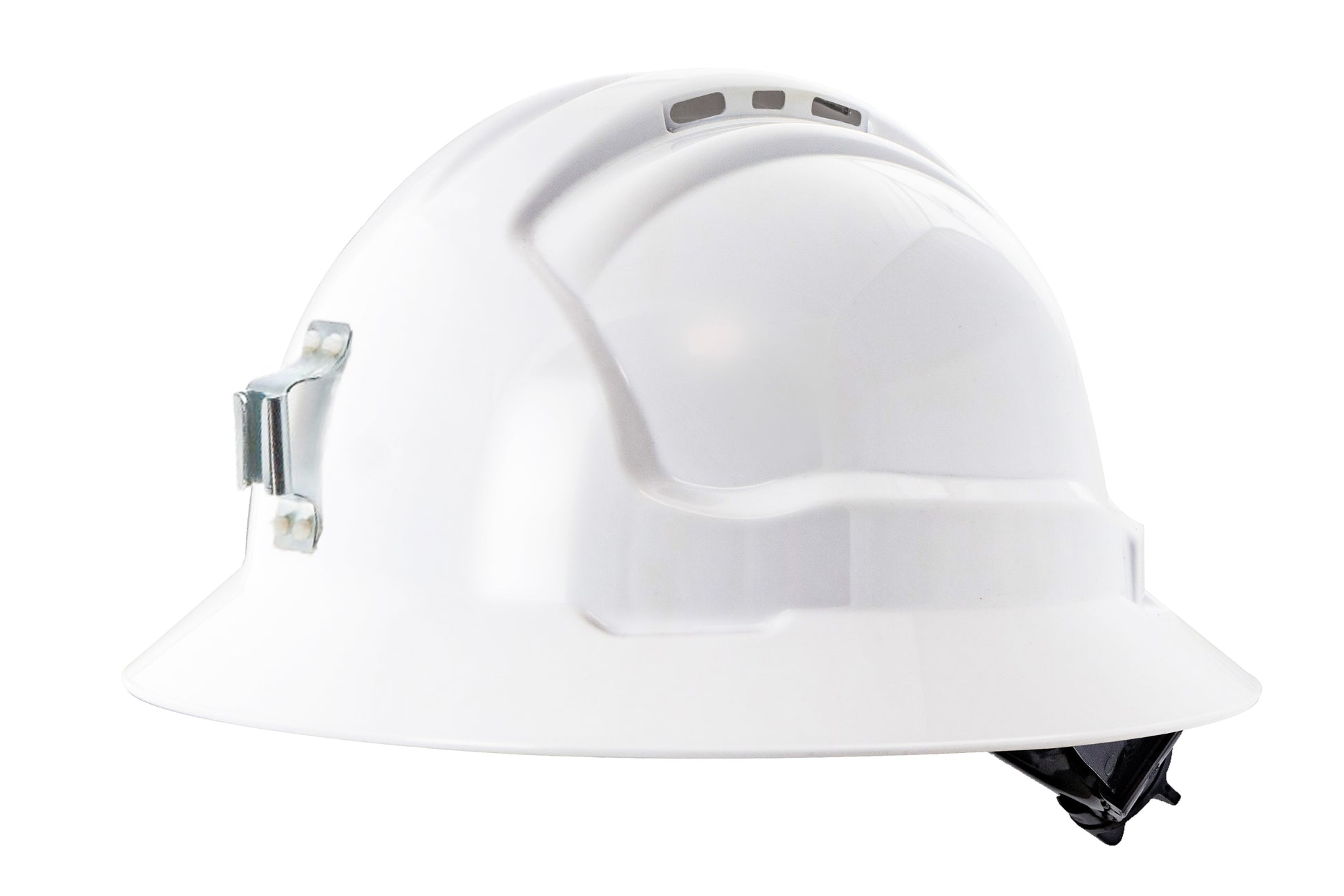 Maxisafe HFB41RH-ML-WH Tuffgard Full Brim Vented Hard Hat with Metal Miners Lamp