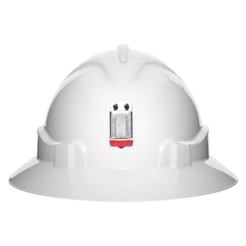 Pro Choice Safety Gear V6 Hard Hat Vented Full Brim + Lamp Bracket Ratchet Harness - White