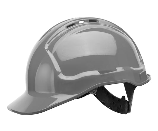 Maxisafe HTG57-GRY Tuffgard Vented Hard Hat with Sliplock Harness - Grey