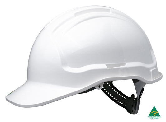 Maxisafe HTG58-WH Tuffgard White Non-Vented Hard Hat - Polycradle Sliplock Harness