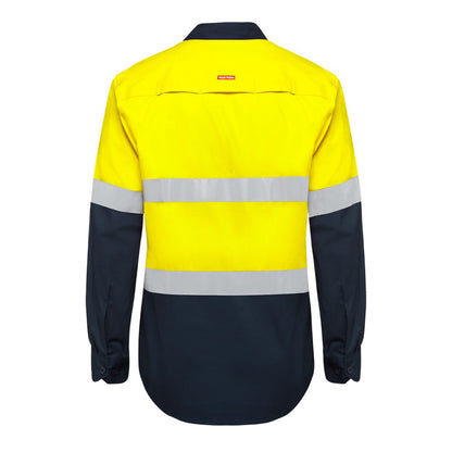 Hard Yakka Y07940 Core Hi-Vis Long Sleeve 2 Tone Taped Vented Cotton Shirt
