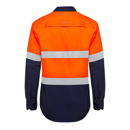 Hard Yakka Y07940 Core Hi-Vis Long Sleeve 2 Tone Taped Vented Cotton Shirt