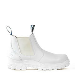 HERCULES- WHITE MICROFIBRE SLIP ON SAFETY BOOT