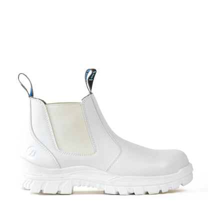 HERCULES- WHITE MICROFIBRE SLIP ON SAFETY BOOT