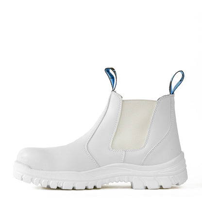 HERCULES- WHITE MICROFIBRE SLIP ON SAFETY BOOT