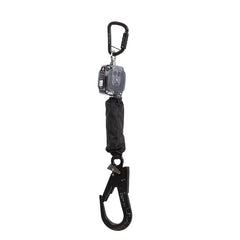 LINQ Height Safety Tetha Bloq 2M Self Retracting Lifeline C/W 1 X Triple Action Karabiner And 1 X Triple Action Aluminium Scaff Hook