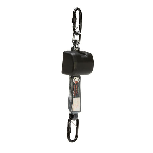 LINQ Height Safety Self Retracting 2.5m Webbing Lanyard with 2 x Screw Gate Karabiners