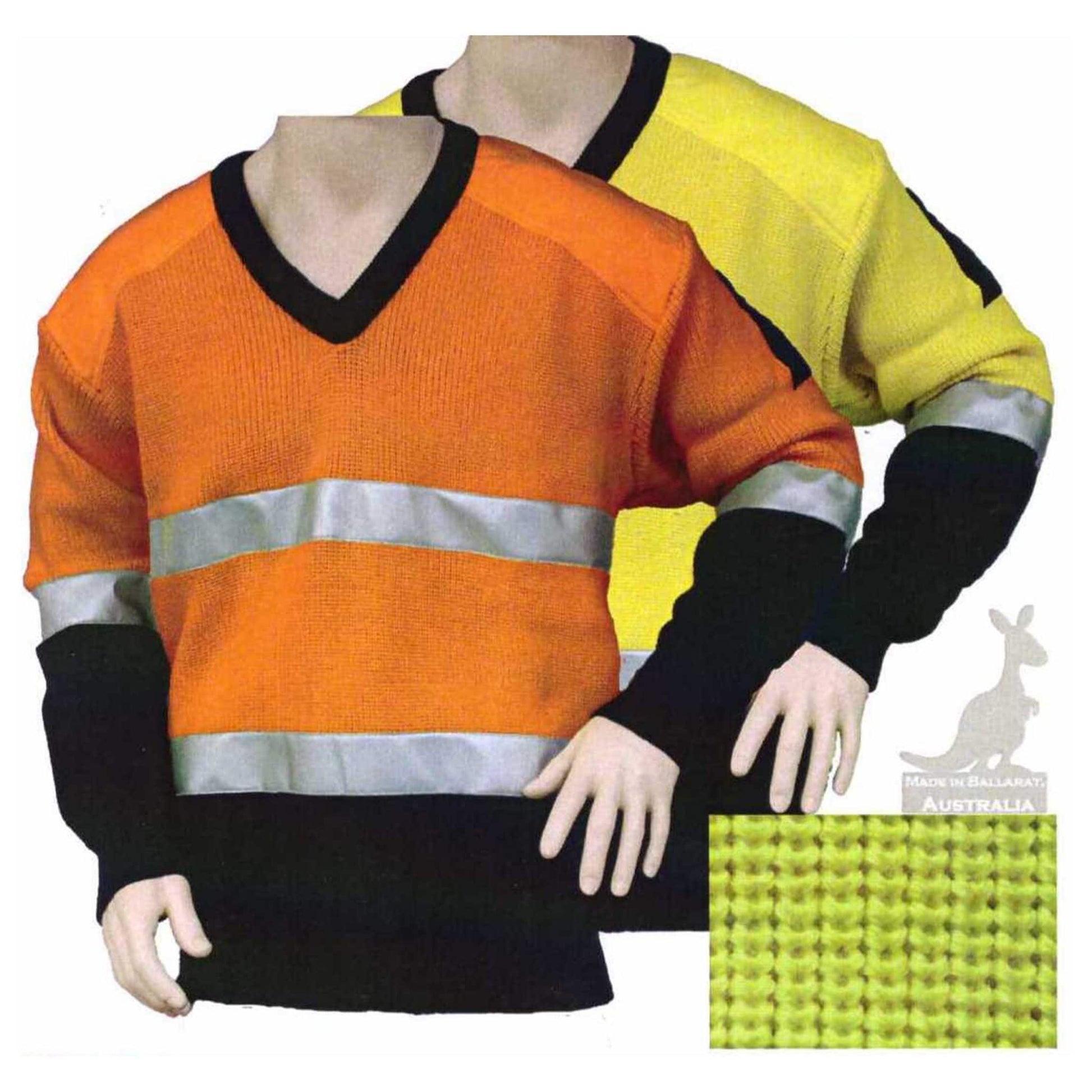 V782 Interknit Super Heavy Fishermans Rib Jumper With Reflective Tape