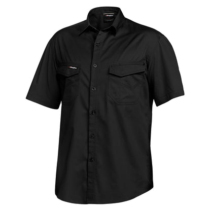 King Gee K14355 Tradies Lightweight Cotton Drill Short Sleeve Work Shirt