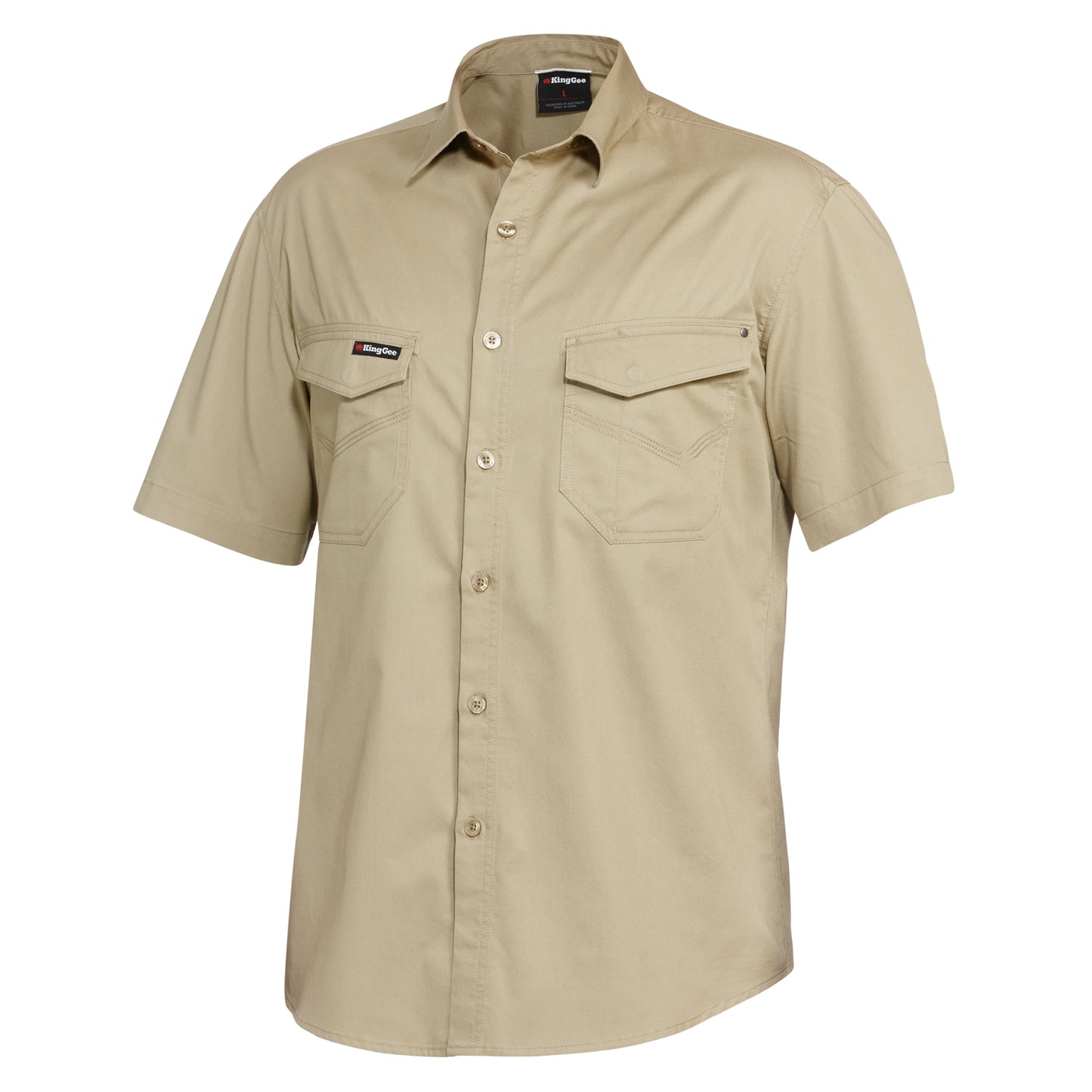 King Gee K14355 Tradies Lightweight Cotton Drill Short Sleeve Work Shirt