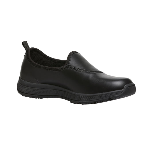 King Gee K22340 Women's Superlite Leather Slip-On Work Shoes -Black