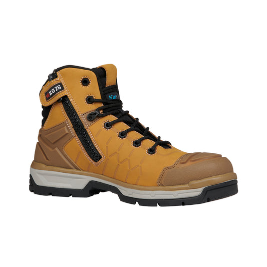 King Gee K27115 Quantum Hybrid Zip/Lace Composite Toe Work Boots 5" - Wheat