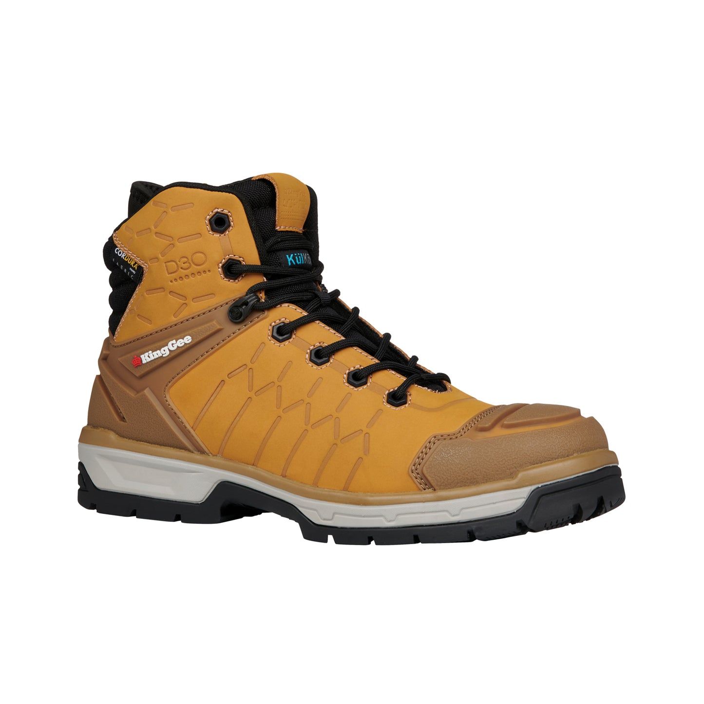 King Gee K27115 Quantum Hybrid Zip/Lace Composite Toe Work Boots 5" - Wheat