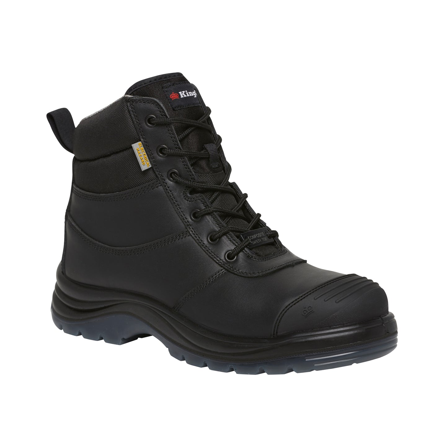 King Gee K27155 Tradie Zip/Lace Composite Safety Work Boots 6" - Black