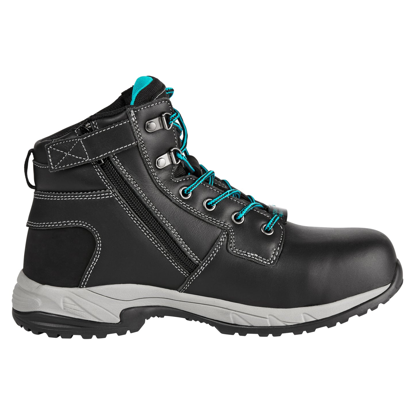 King Gee K27360 Women's Tradie Hybrid Zip/Lace Composite Cap Work Boots 6" - Black