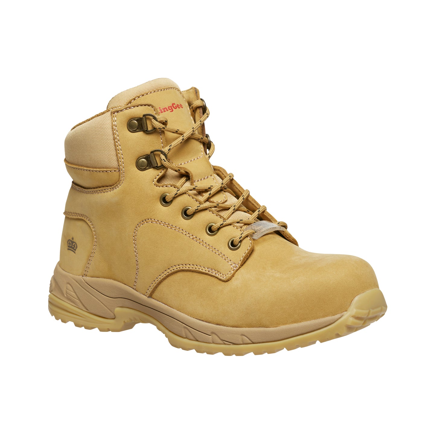 King Gee K27380 Women's Tradie Hybrid Zip/Lace Composite Cap Work Boots 6" - Wheat