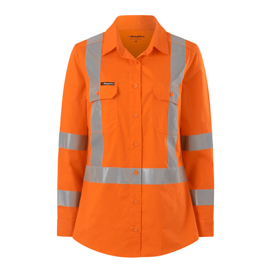 King Gee K44203 Women's Workcool Vented  NSW Rail  Shirt