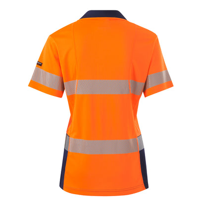 King Gee K44224 Womens Workcool Hyperfreeze Spliced Short Sleeve Polo with Segmented Tape