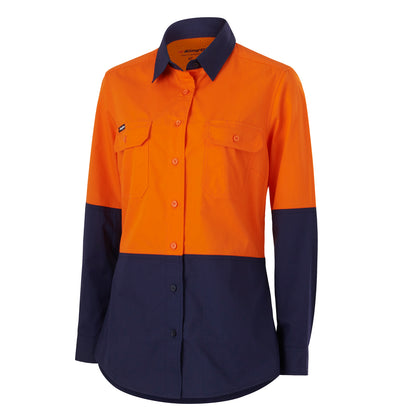 King Gee K44226 Women's Workcool Vented Spliced Shirt Long Sleeve