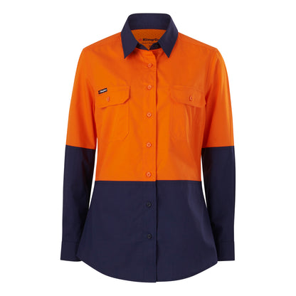 King Gee K44226 Women's Workcool Vented Spliced Shirt Long Sleeve