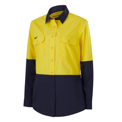 King Gee K44226 Women's Workcool Vented Spliced Shirt Long Sleeve