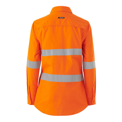 King Gee K44228 Womens Workcool Vented Closed Front Shirt Taped Long Sleeve