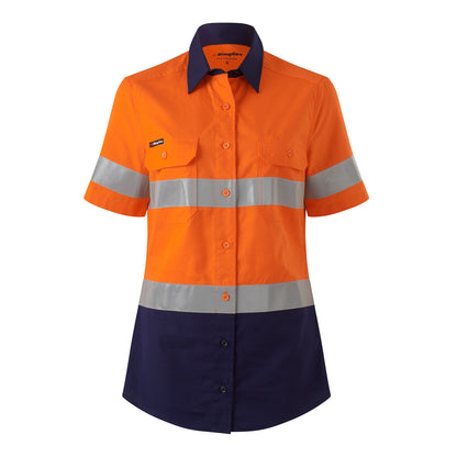 King Gee K44229 Womens Workcool Vented Reflective Short Sleeve Shirt