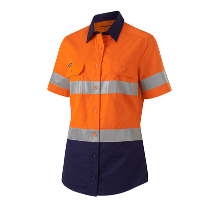 King Gee K44229 Womens Workcool Vented Reflective Short Sleeve Shirt